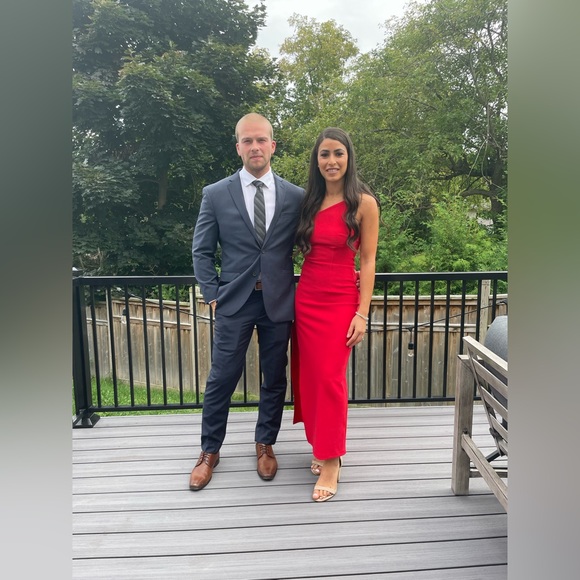 Asymmetrical One-Shoulder Maxi Dress Abercrombie & Fitch size small Petite - Picture 6 of 6